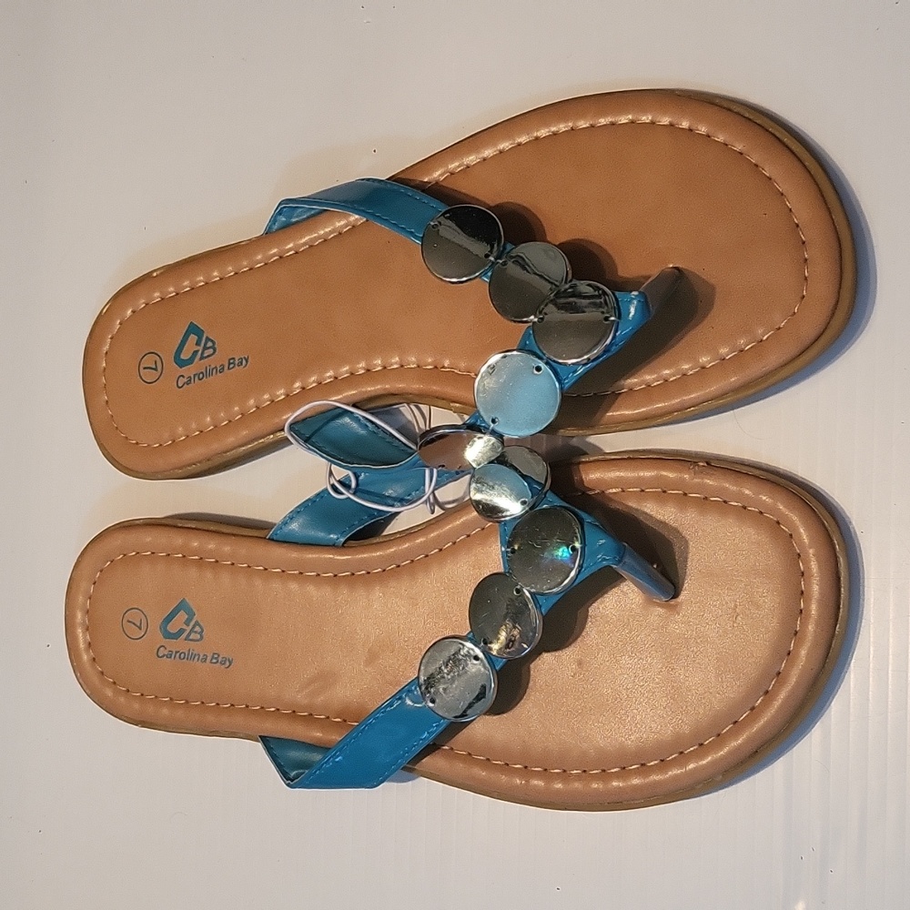 Carolina Bay Silver Accent Flip Flops